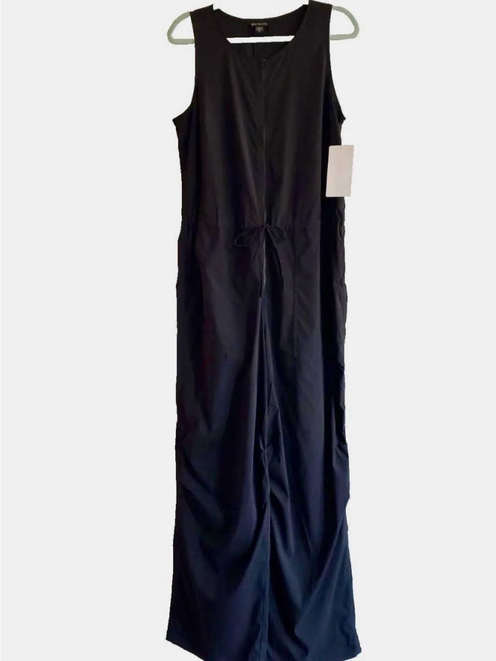 Athleta Black Sleeveless Zip-Front Jumpsuit - Picture 2 of 3